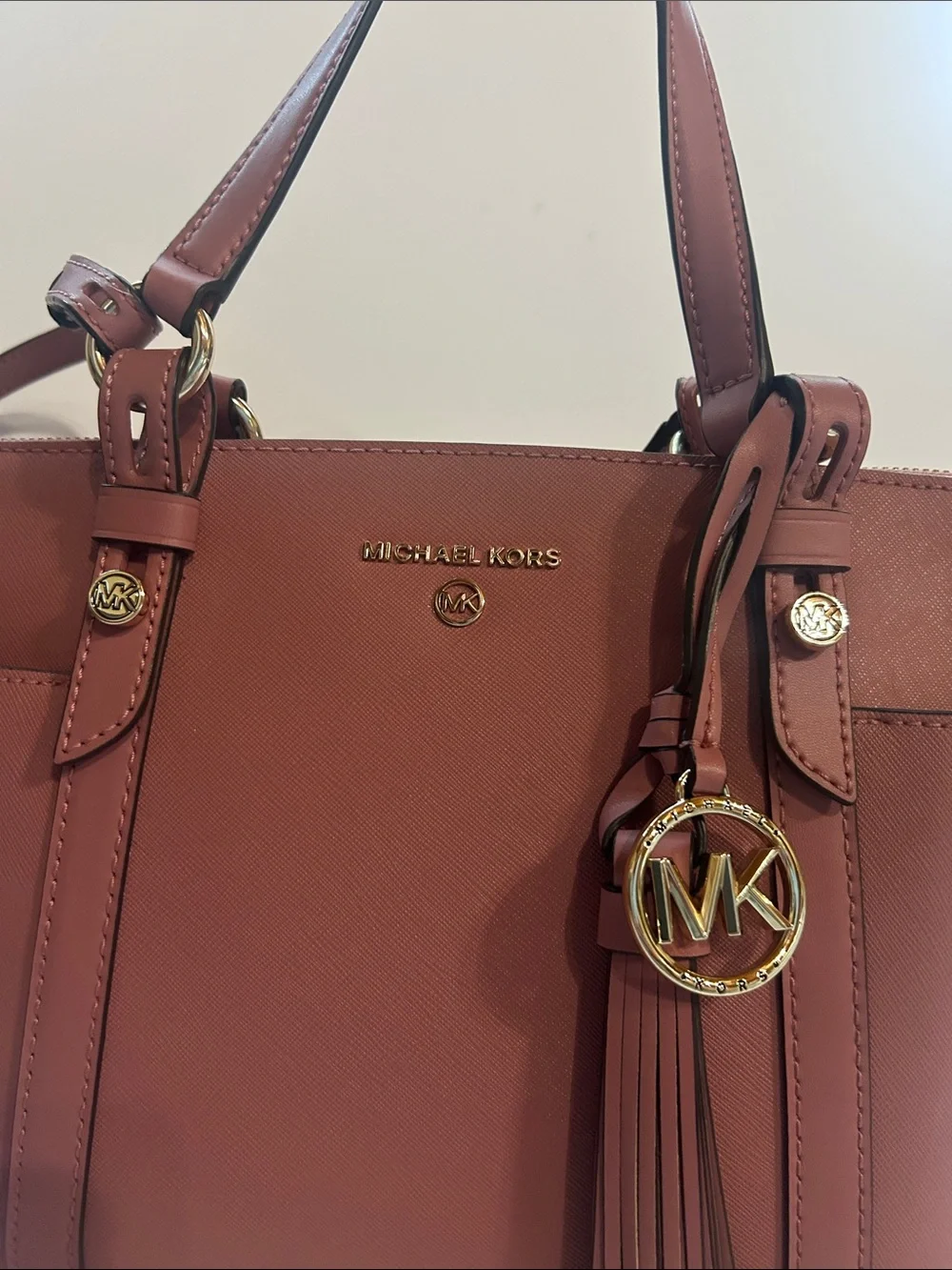Michael Kors Sullivan Small Saffiano Leather Top-Zip Tote Bag like new